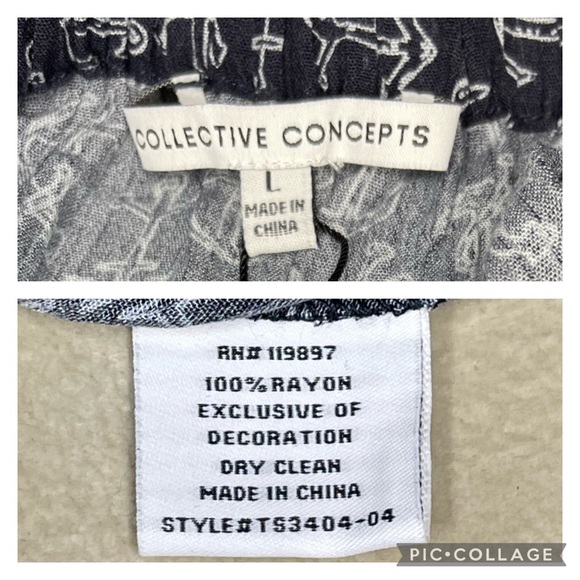 Black and White Off The Shoulder Peasant Top | Size Large - Picture 8 of 13